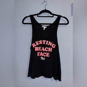 PINK Victoria's Secret Black Tank with Subtle Graphic